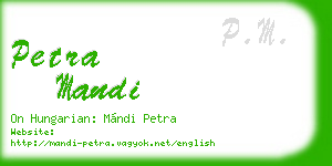 petra mandi business card